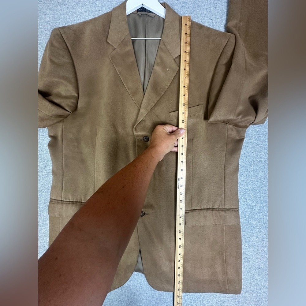 Bert Pulitzer Blazer Mens 48 Long Brown SupraSuede Sport Coat 3 Button - Picture 8 of 13